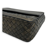 Intrecciato Gold Shoulder Bag in Lambskin, Gunmetal hardware