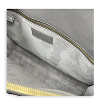 Sac de Jour Top Handle Bag Large Grey in Calfskin, Gold hardware