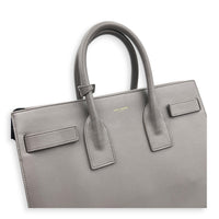 Sac de Jour Top Handle Bag Large Grey in Calfskin, Gold hardware