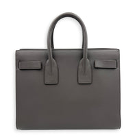 Sac de Jour Top Handle Bag Large Grey in Calfskin, Gold hardware
