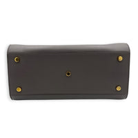 Sac de Jour Top Handle Bag Large Grey in Calfskin, Gold hardware