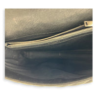 College Black Shoulder Bag in Calfskin, Ruthenium hardware