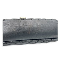 College Black Shoulder Bag in Calfskin, Ruthenium hardware