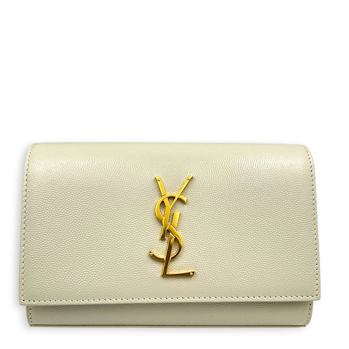 Kate White Belt Bag in Calfskin, Gold hardware