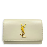 Kate White Belt Bag in Calfskin, Gold hardware