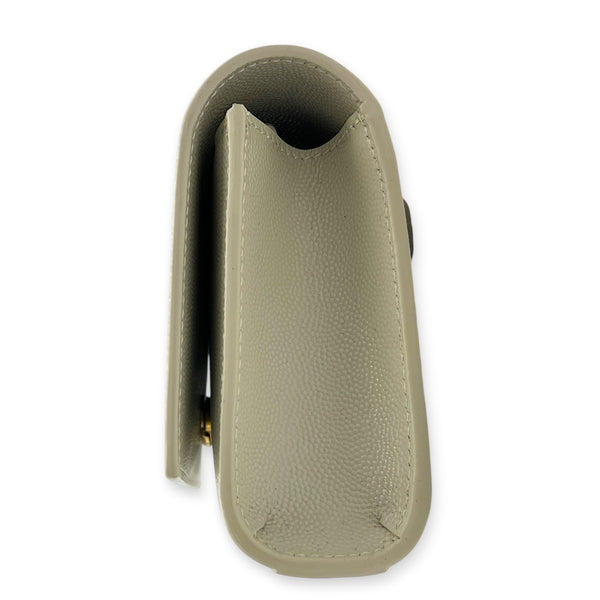 Kate White Belt Bag in Calfskin, Gold hardware