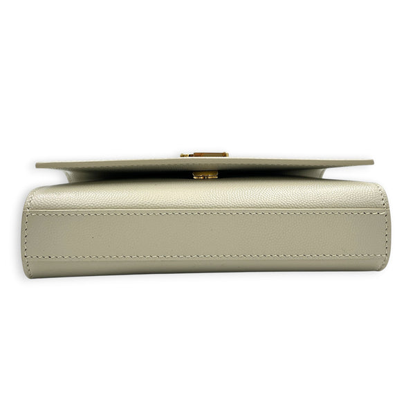 Kate White Belt Bag in Calfskin, Gold hardware