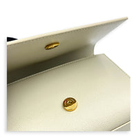 Kate White Belt Bag in Calfskin, Gold hardware