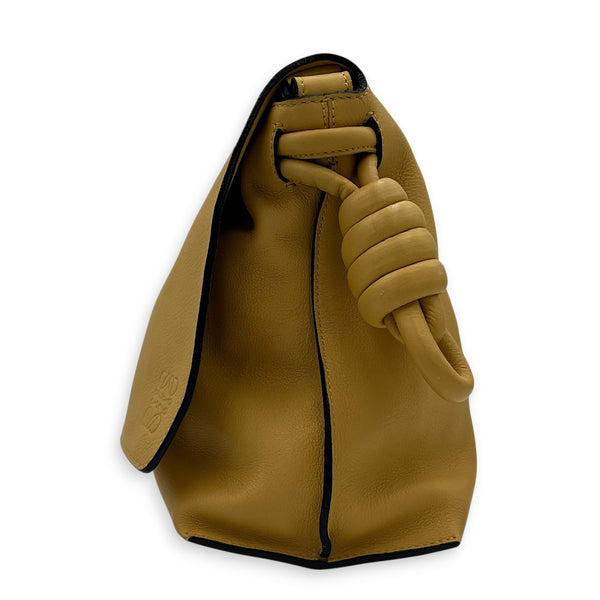Flamenco Yellow Shoulder Bag in Calfskin, Silver hardware