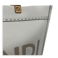 Sunshine Tote White Tote Bag in Calfskin, Gold hardware
