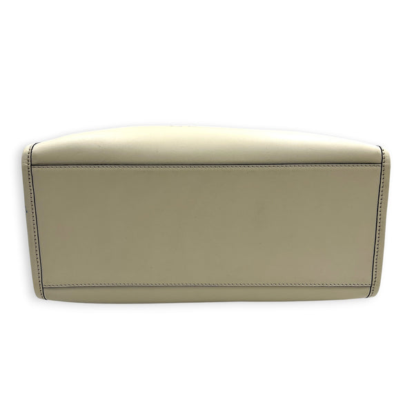 Sunshine Tote White Tote Bag in Calfskin, Gold hardware