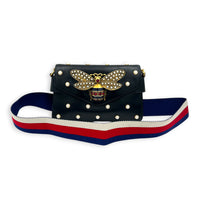 Broadway Mini Black Shoulder Bag in Calfskin, Gold hardware