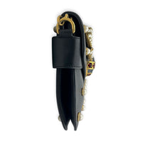 Broadway Mini Black Shoulder Bag in Calfskin, Gold hardware