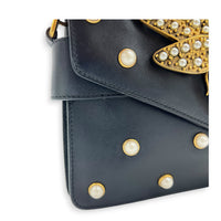 Broadway Mini Black Shoulder Bag in Calfskin, Gold hardware
