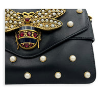 Broadway Mini Black Shoulder Bag in Calfskin, Gold hardware