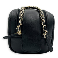 CC Quilted Toiletry  Pouch Black in Caviar Leather, Gold hardware