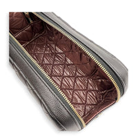 CC Quilted Toiletry  Pouch Black in Caviar Leather, Gold hardware