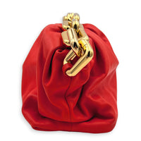 The Chain Pouch Orange Shoulder Bag in Calfskin, Gold hardware