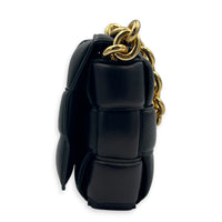 Cassette Shoulder Bag Black in Lambskin, Gold hardware