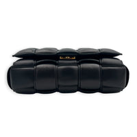 Cassette Shoulder Bag Black in Lambskin, Gold hardware