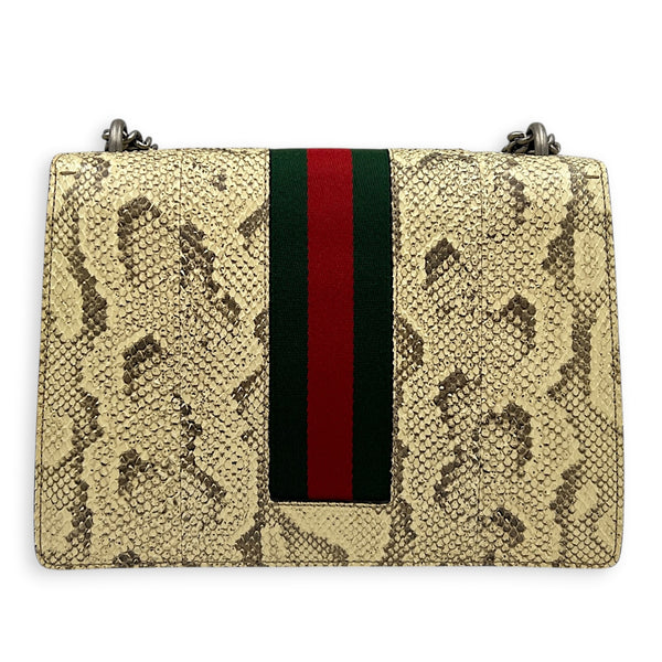 Dionysus Medium Beige Shoulder Bag in Python Leather, Mixed hardware