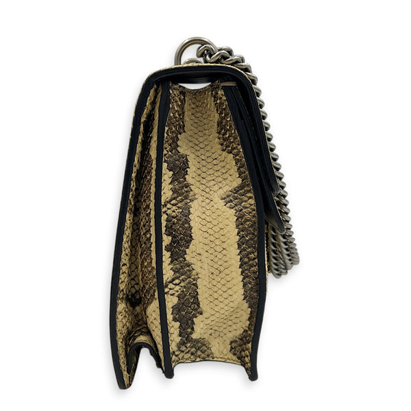 Dionysus Medium Beige Shoulder Bag in Python Leather, Mixed hardware
