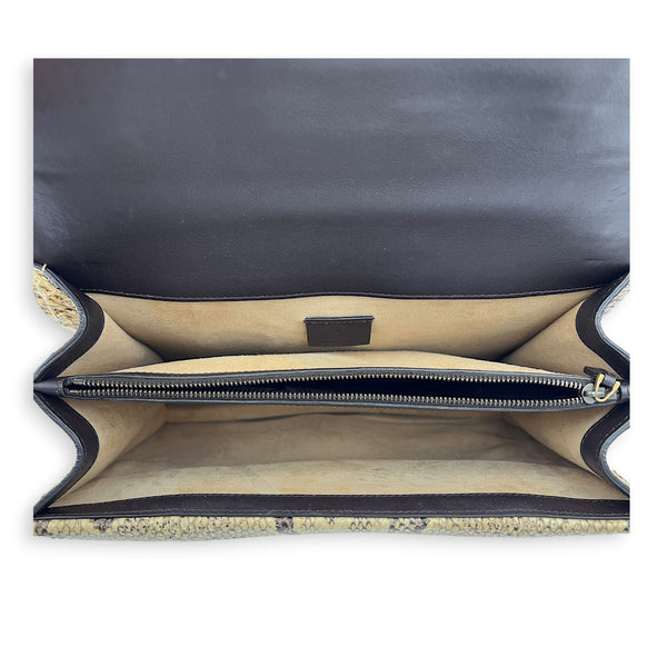 Dionysus Medium Beige Shoulder Bag in Python Leather, Mixed hardware