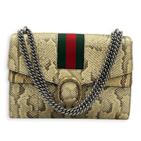 Dionysus Medium Beige Shoulder Bag in Python Leather, Mixed hardware