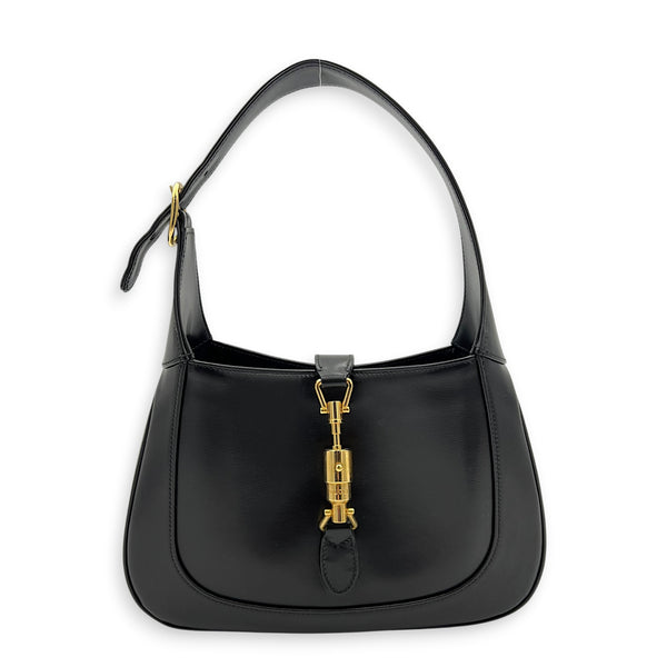 Jackie 1961 Small Black Shoulder Bag in Calfskin, Gold hardware