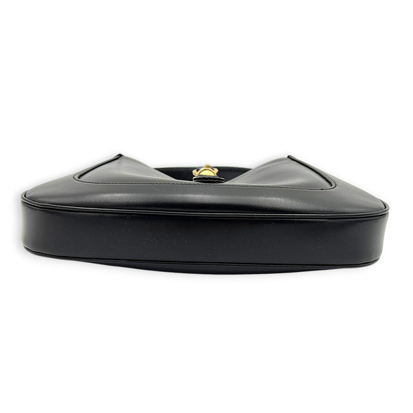Jackie 1961 Small Black Shoulder Bag in Calfskin, Gold hardware