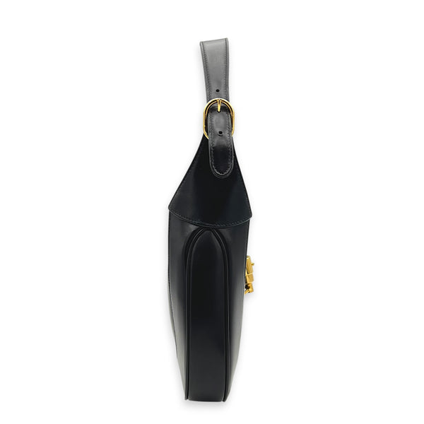 Jackie 1961 Small Black Shoulder Bag in Calfskin, Gold hardware