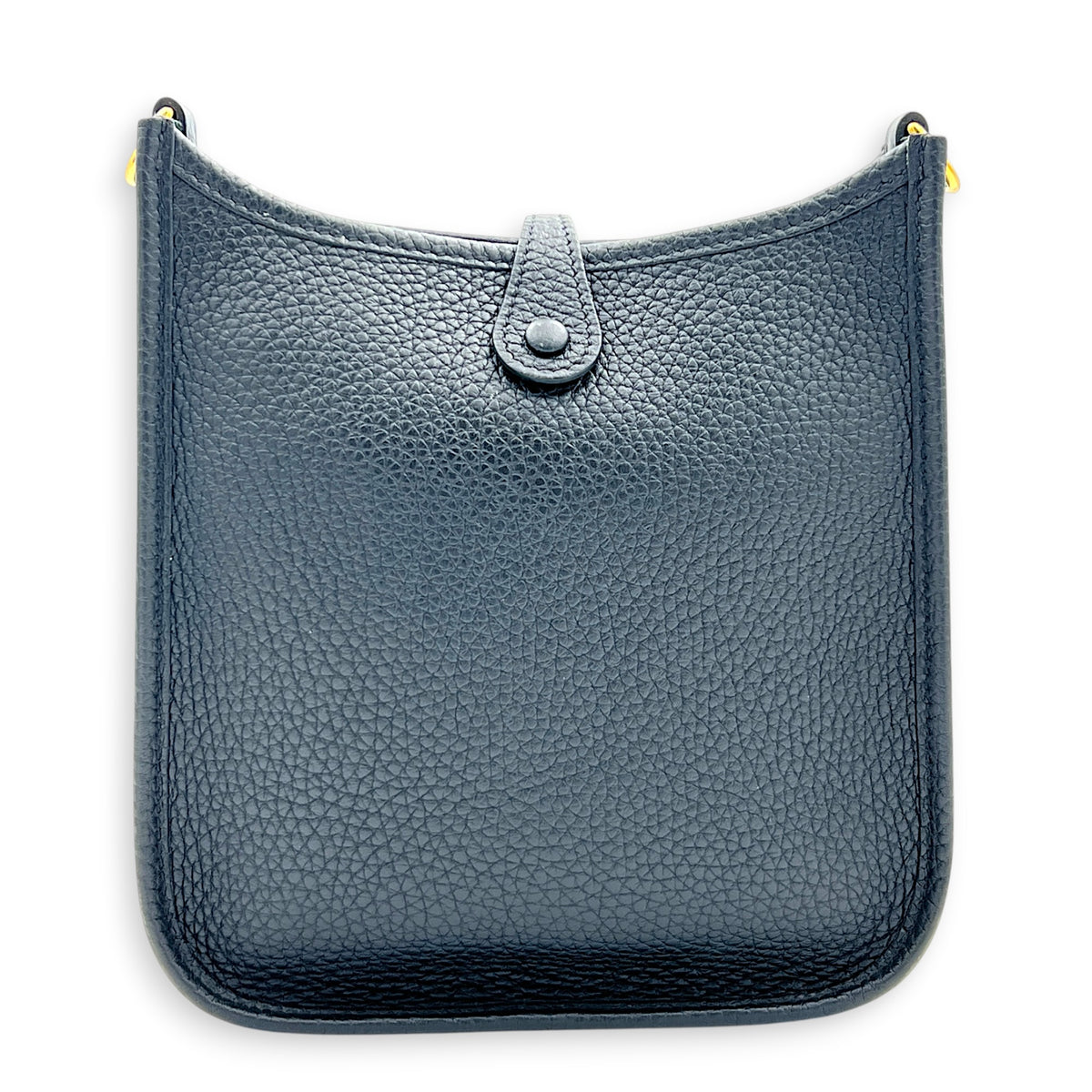 Evelyne Mini Black Crossbody Bag in Clemence, Gold hardware