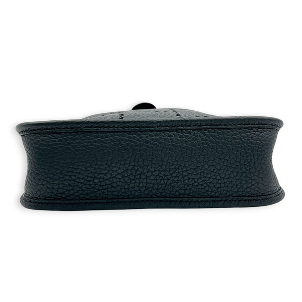 Evelyne Mini Black Crossbody Bag in Clemence, Gold hardware