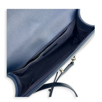 Boy Shoulder Bag Navy Blue in Caviar Leather, Ruthenium hardware