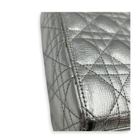 Lady Dior Top Handle Bag Small Silver in Calfskin, Silver hardware