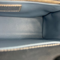 Lady Dior Top Handle Bag Small Silver in Calfskin, Silver hardware