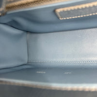 Lady Dior Top Handle Bag Small Silver in Calfskin, Silver hardware