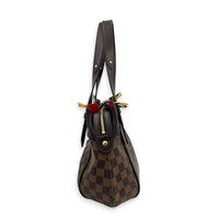 Sistina Brown Shoulder Bag in Coated Canvas, Gold hardware
