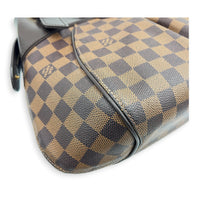 Sistina Brown Shoulder Bag in Coated Canvas, Gold hardware