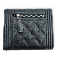 Boy Wallet Small Black in Caviar Leather, Ruthenium hardware