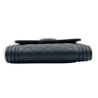 Boy Wallet Small Black in Caviar Leather, Ruthenium hardware