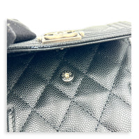 Boy Wallet Small Black in Caviar Leather, Ruthenium hardware