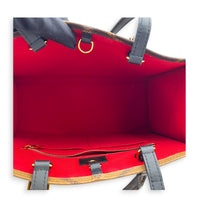 OnTheGo Top Handle Bag MM Brown in Coated Canvas, Gold hardware
