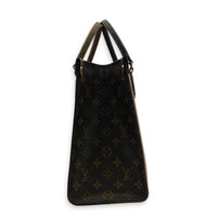 OnTheGo Top Handle Bag MM Brown in Coated Canvas, Gold hardware