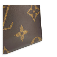 OnTheGo Top Handle Bag MM Brown in Coated Canvas, Gold hardware