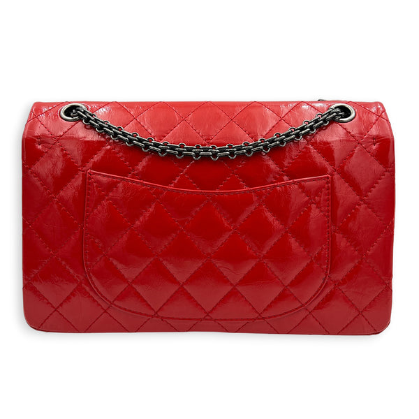 2.55 Shoulder Bag Medium Red in Patent Leather, Ruthenium hardware