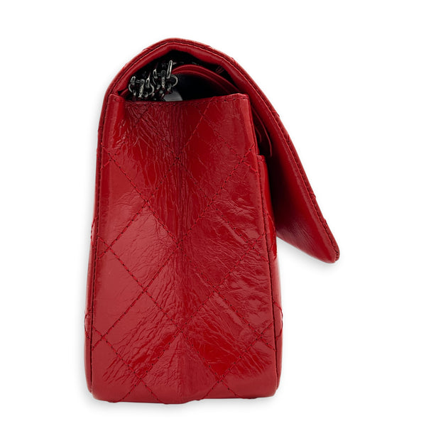 2.55 Shoulder Bag Medium Red in Patent Leather, Ruthenium hardware