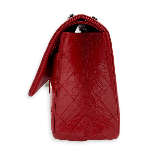2.55 Shoulder Bag Medium Red in Patent Leather, Ruthenium hardware