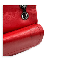 2.55 Shoulder Bag Medium Red in Patent Leather, Ruthenium hardware