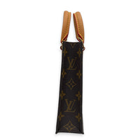 Sac Plat Top Handle Bag Brown in Monogram Coated Canvas, Gold hardware